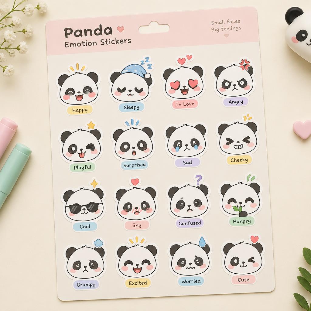 Pack Stickers Pandas Emociones